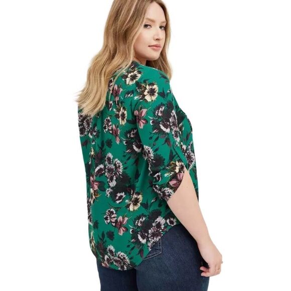 New! Torrid Green Floral Harper Tunic Sz 5X - Picture 3 of 7
